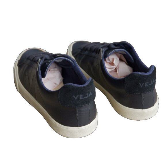 Veja Mens Black Leather Smart Sneaker Shoes Size 8 US - Picture 6 of 11